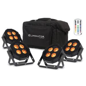Eliminator Mega Flat Hex L PAK4 RGBLA+UV LED Wash Light Package