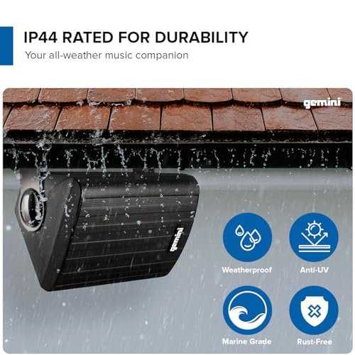 Gemini GHSI-W525BT-PR-BLK 5.25" 150W Waterproof Bluetooth Outdoor Wall Speakers (Black) - Image 6