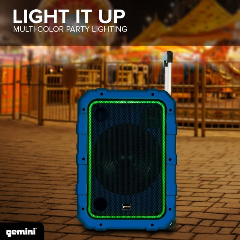 Gemini MPA-2400GRY Portable Waterproof Trolley Speaker w/ LED Lights (Gray) - Image 10