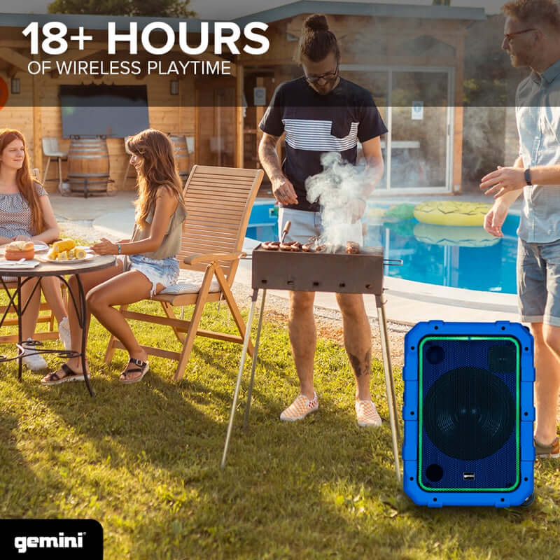 Gemini MPA-2400GRY Portable Waterproof Trolley Speaker w/ LED Lights (Gray) - Image 5