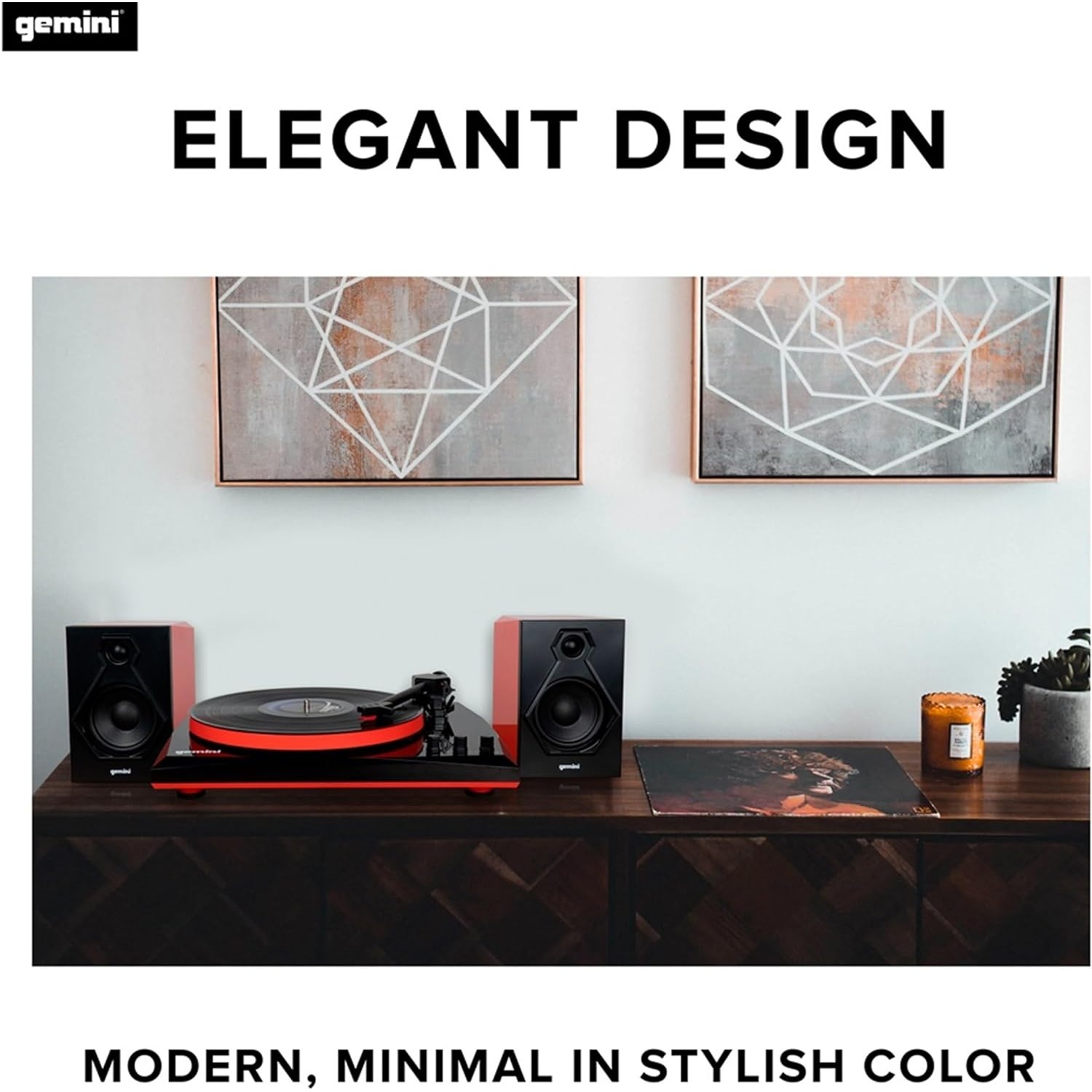 Gemini TT-900BR Bluetooth Turntable Stereo System (Red) - Image 7