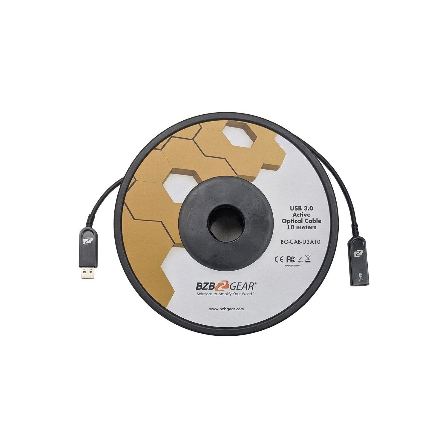 BZBGear BG-CAB-U3A15 USB 3.0 AM/AF Active Optical Extension Cable - 15m/50ft