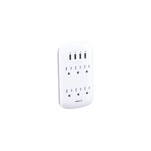 Monster Power Wall Tap Surge Protector 6 AC 4 USB-A (4.2amp) 980j Fireproof Mov White (ME-5016W)