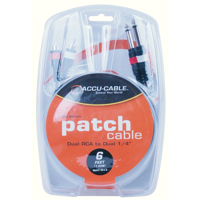 accu-cable-6-foot-dual-rca-to-14-rc4-6-1 Accu-Cable 6-Foot Dual RCA to 1/4 (RC4-6)