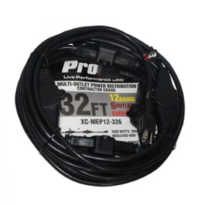 prox-xc-mep12-326-32ft-6-outlet-extension-cord-1 ProX XC-MEP12-326 32 Foot 110V Male to 6 Socket 110V Female Power Cord